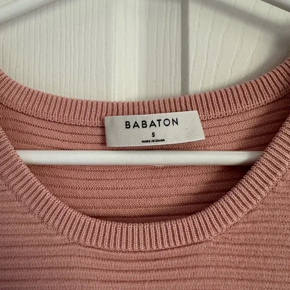 Babaton Pink Ribbed Crop Tank - Picture 2 of 5